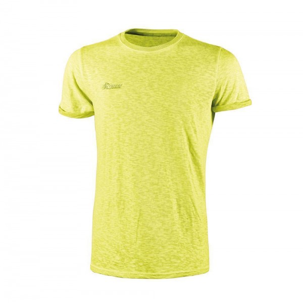 Slub Cotton T-Shirt FLUO, Farbe: Yellow Fluo