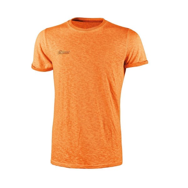 Slub Cotton T-Shirt FLUO, Farbe: Orange Fluo